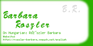 barbara roszler business card